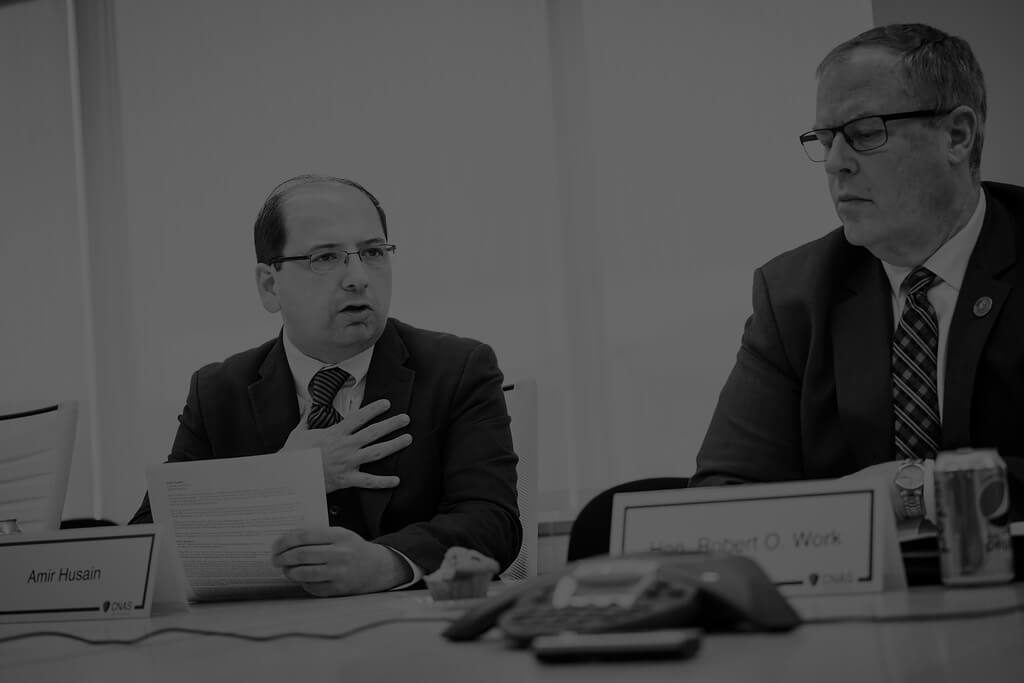 Amir Husain with former Deputy Secretary of Defense Robert O. Work