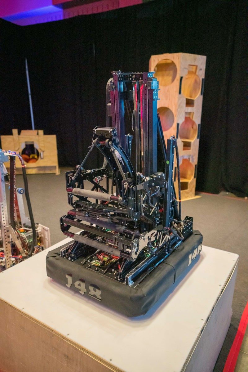 Another competitive entry from the high school Robotics teams participated in impressive demonstrations.