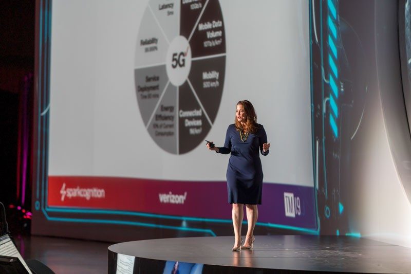 Verizon’s Elise Neel speaking about the intersection of 5G and Artificial Intelligence. Verizon Ventures is an investor in SparkCognition.